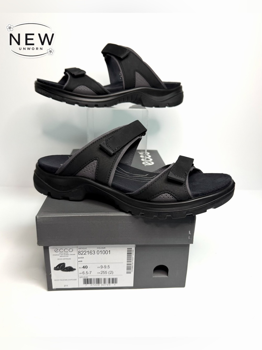 NEW Ecco Yucatan 2.0 Slide. Black. Size EU 37 in Original Box.